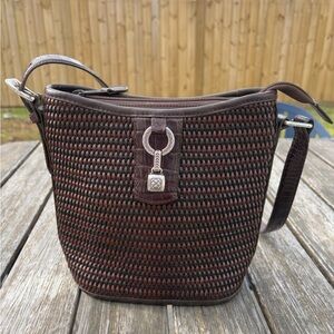 Vintage Brighton Shoulder Bag Weaved Leather Browwn